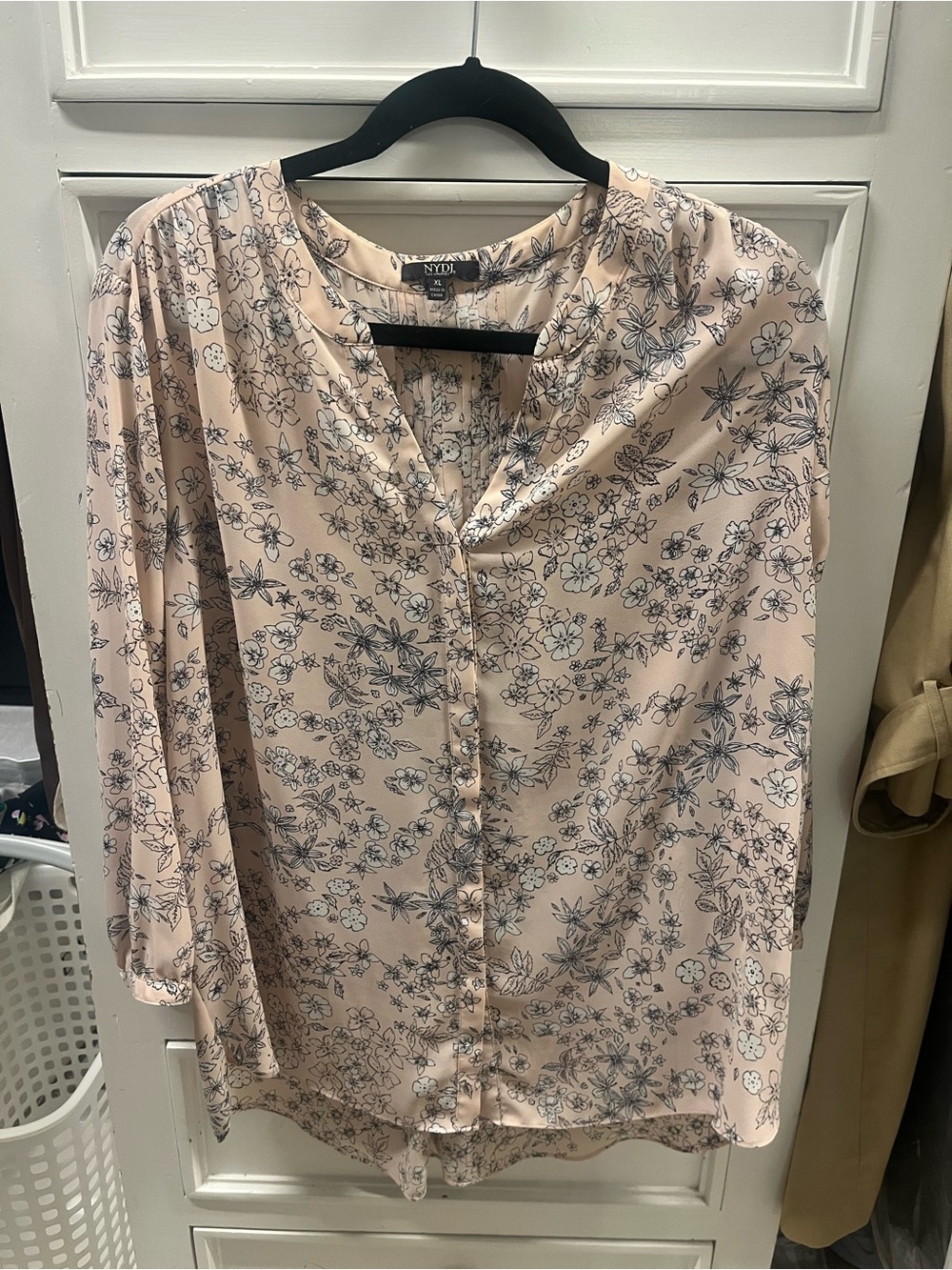 NYDJ Blush Pink Floral Button-Down Shirt